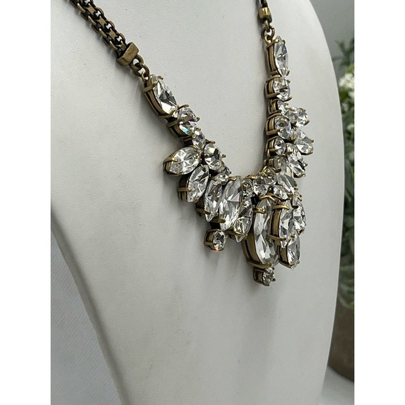 J. Crew Faceted Multi-Shaped Rhinestone Stacked 3D Prong set Necklace on ebay - Picture 13 of 14